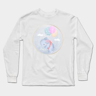 elephant and balloons Long Sleeve T-Shirt